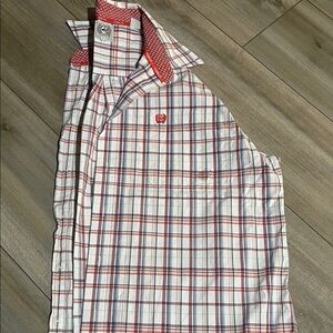 Cinch Red and White Plaid Casual Shirt